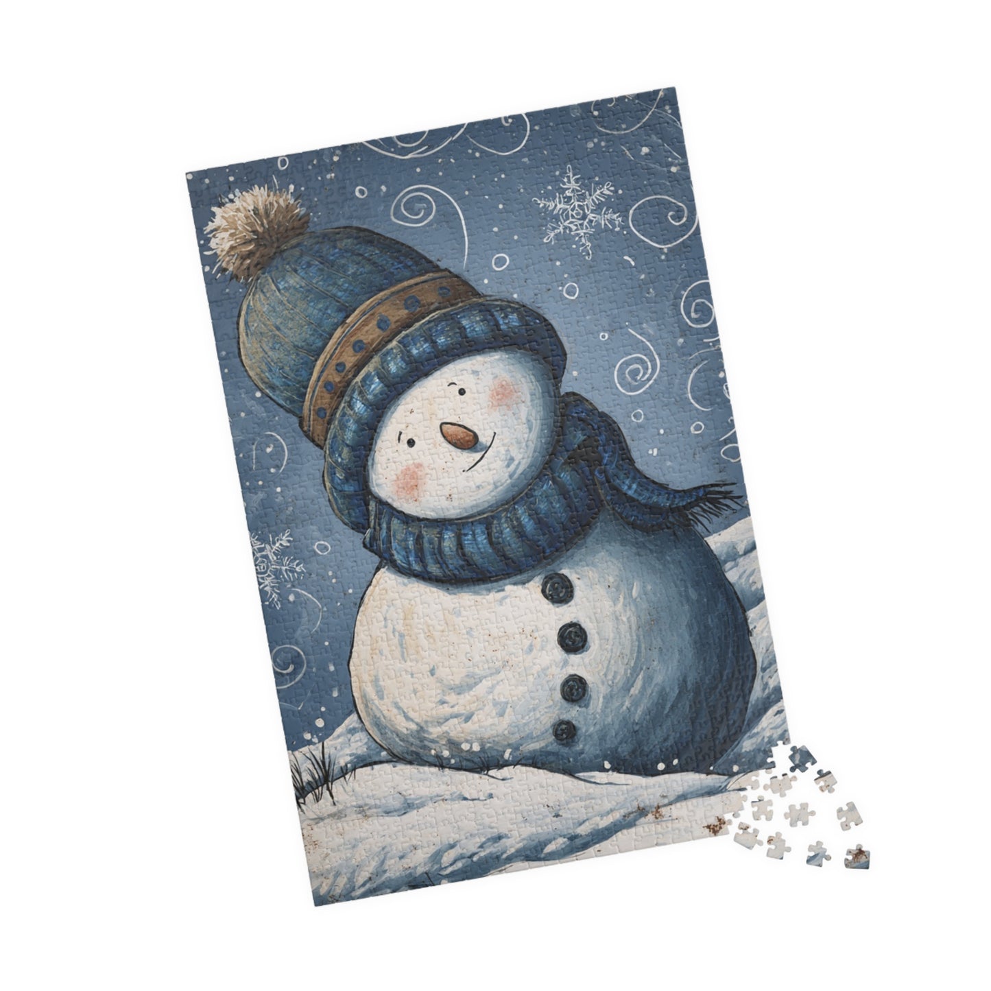 Snowman Puzzle - Winter Fun for Family Nights, Holiday Decor, Gift for Kids, Christmas Activity, Cozy Family Time