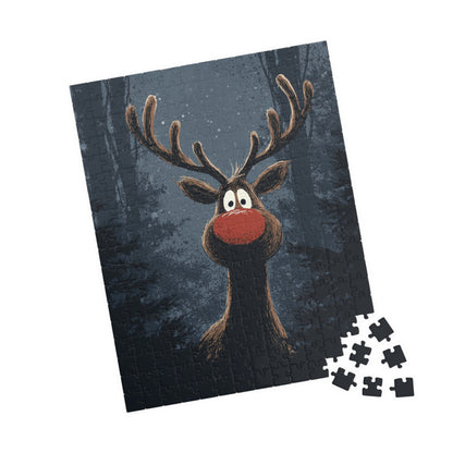 Christmas Reindeer Puzzle for Family Fun, Holiday Decor, Gift for Kids, Cozy Nights, 110-1014 Pieces