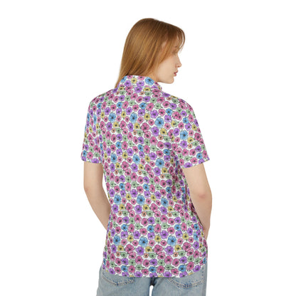 Vibrant Floral Unisex Polo Shirt, Summer Fashion, Casual Wear, Gift for Him/Her, BBQ, Beach Outing, Vacation Ready