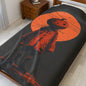 Spooky Pumpkin Velveteen Plush Blanket | Halloween Home Decor, Cozy Warm Throw, Autumn Gift, October Vibes, Seasonal Decor