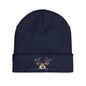 Beanie Hat - Peeking Rudolf with Christmas Lights Embroidered
