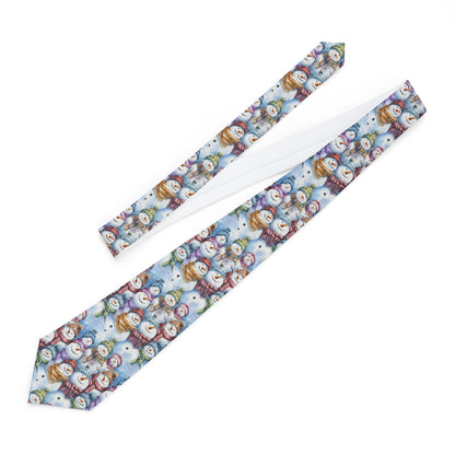 Whimsical Snowman Necktie | Holiday Accessory, Christmas Gift, Fun Office Wear, Party Tie, Unique Fashion Statement