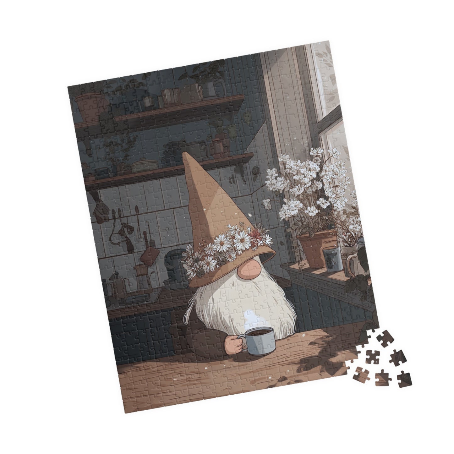 Cozy Gnome Puzzle - Perfect for Family Game Night, Home Decor, Cozy Gift, Holiday Family Fun, 110-1014 Piece Options