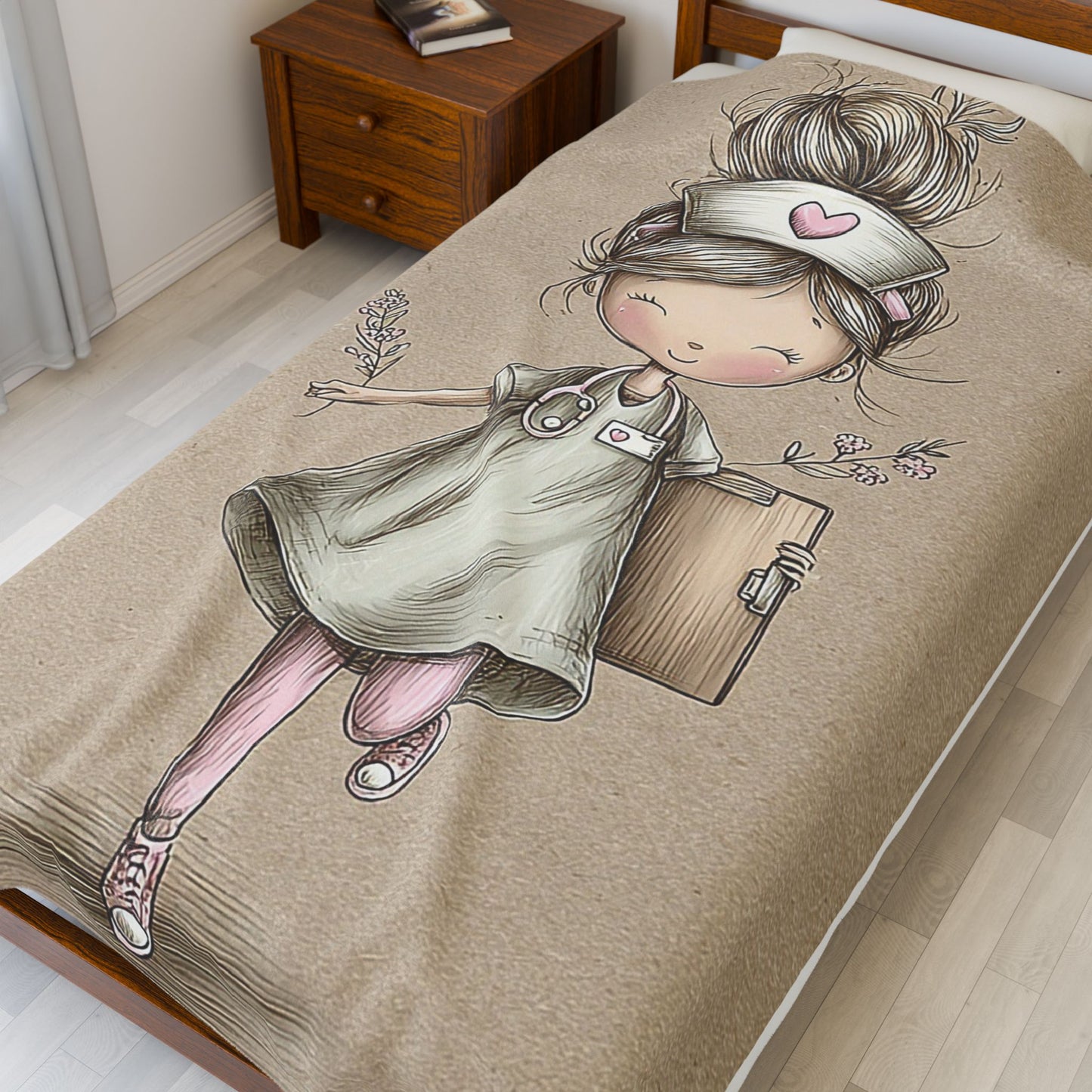 Nurse Appreciation Velveteen Plush Blanket, Cozy Throw for Healthcare Workers, Gift for Nurses