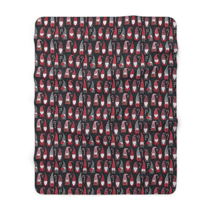 Cozy Christmas Gnome Sherpa Fleece Blanket, Warm Throw for Home, Perfect for Snuggling, Holiday Gift, Relaxing Decor