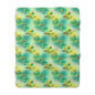 Sherpa Fleece Blanket - Electric Green Mushroom Pattern