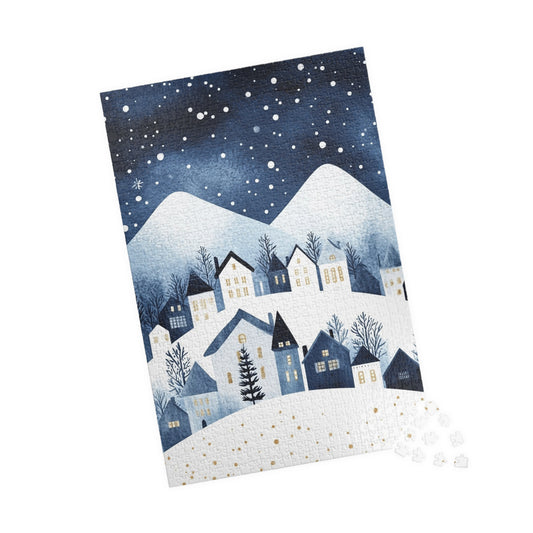 Winter Wonderland Puzzle, Cozy Home Decor, Christmas Gift, Family Game Night, Holiday Activity, Stress Relief Puzzle