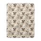 Sherpa Fleece Blanket - Moo Retro Highland Cow Gift for Homestead