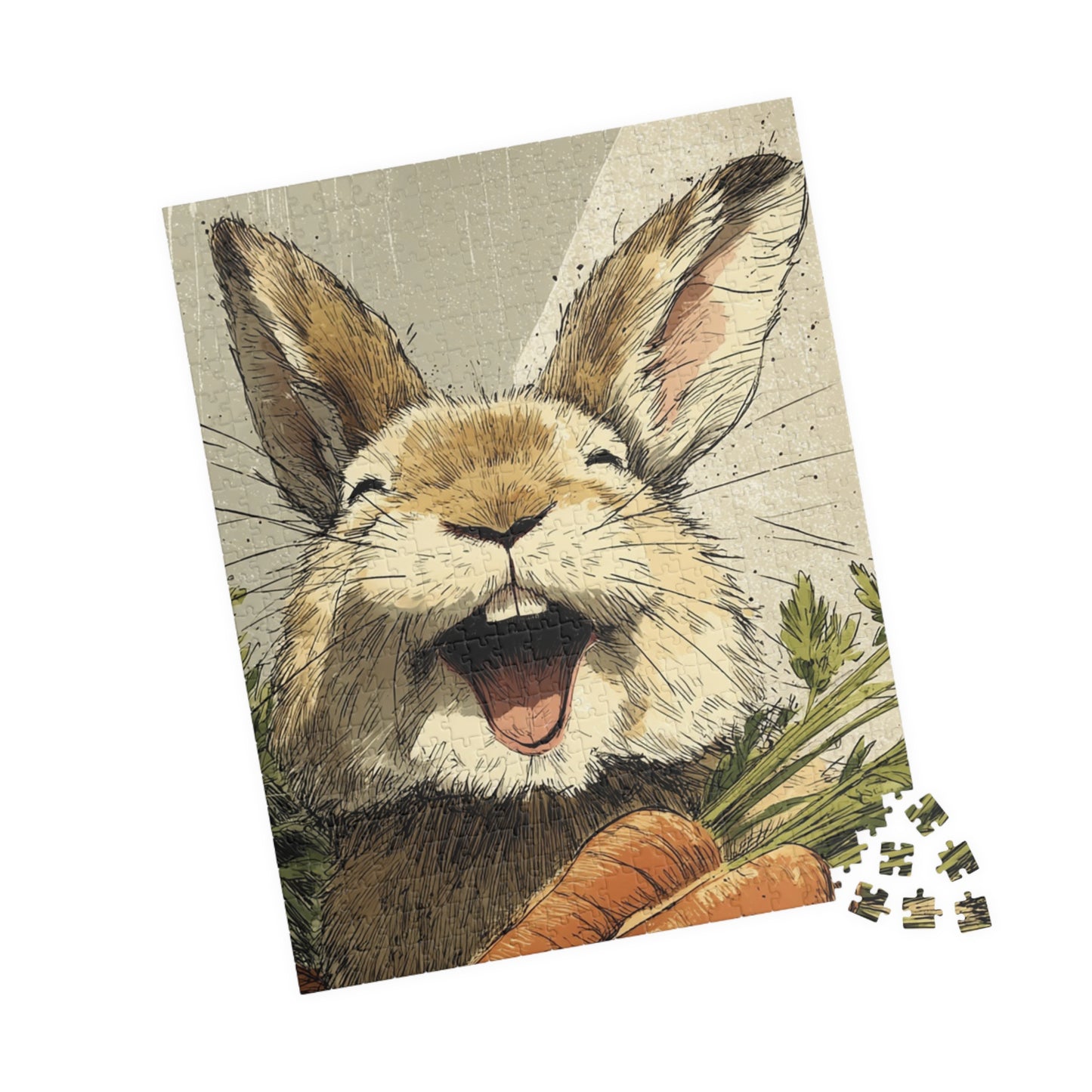 Cheerful Bunny Puzzle - Perfect Family Activity, Gift for Animal Lovers, Fun Home Decor, Kids' Activity, Spring Holiday Treat
