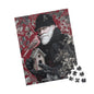Puzzle - Wise Old Man with Birdhouse on Red Floral Background