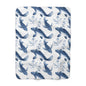 Sherpa Fleece Blanket - Quaint Blue Koi Pattern