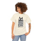 Line Art Abstract Cat Graphic Tee, Unisex Heavy Cotton Tee, Cute Cat Shirt, Unique Gift for Cat Lovers