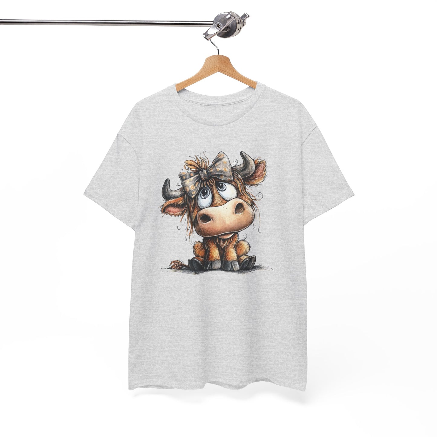 Cute Highland Cow Graphic Tee for Animal Lovers, T-Shirt for Kids & Adults, Farmhouse Decor