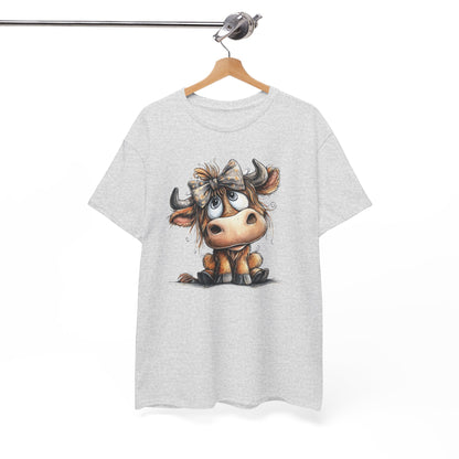 Cute Highland Cow Graphic Tee for Animal Lovers, T-Shirt for Kids & Adults, Farmhouse Decor