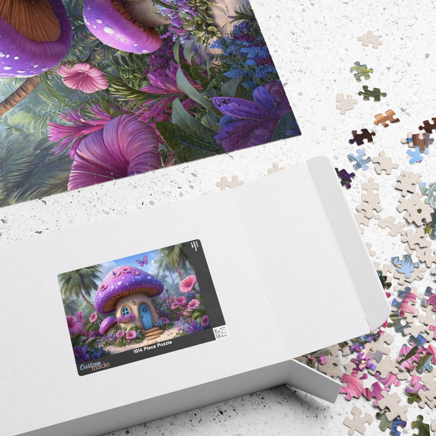 Whimsical Mushroom House Puzzle - 110, 252, 520, 1014-piece, Jigsaw Puzzle, Gift for Nature Lovers, Family Activity, Cozy Home Decor