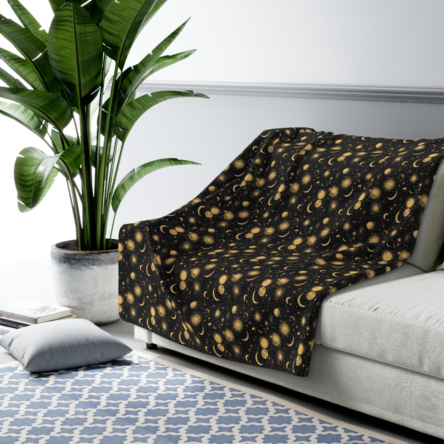 Cozy Sherpa Fleece Blanket, Starry Nights Throw, Perfect for Gifts, Home Decor, Warm Comfort for Any Season