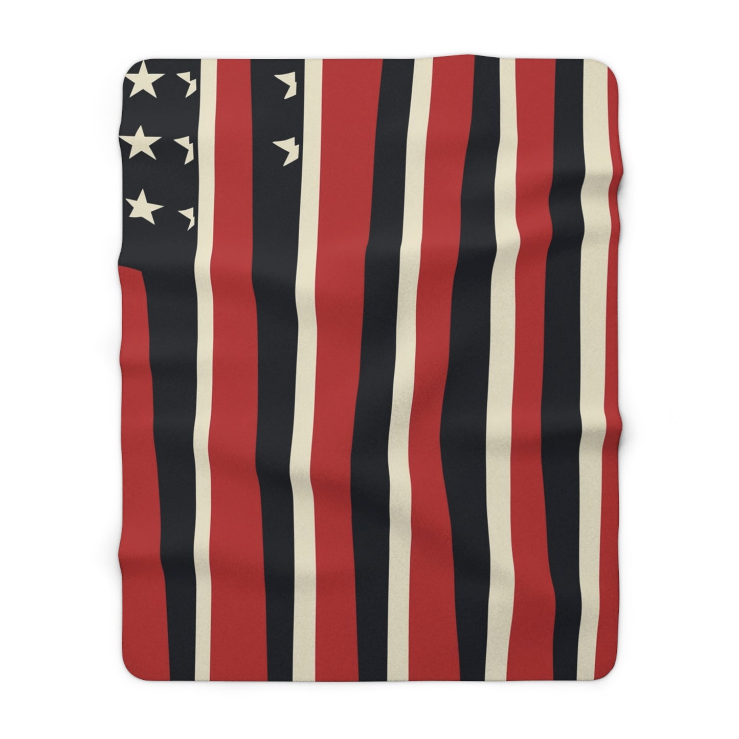 Patriotic Sherpa Fleece Blanket | Cozy Throw for Independence Day, Memorial Day, Housewarming Gift, Outdoor Events, Home Decor