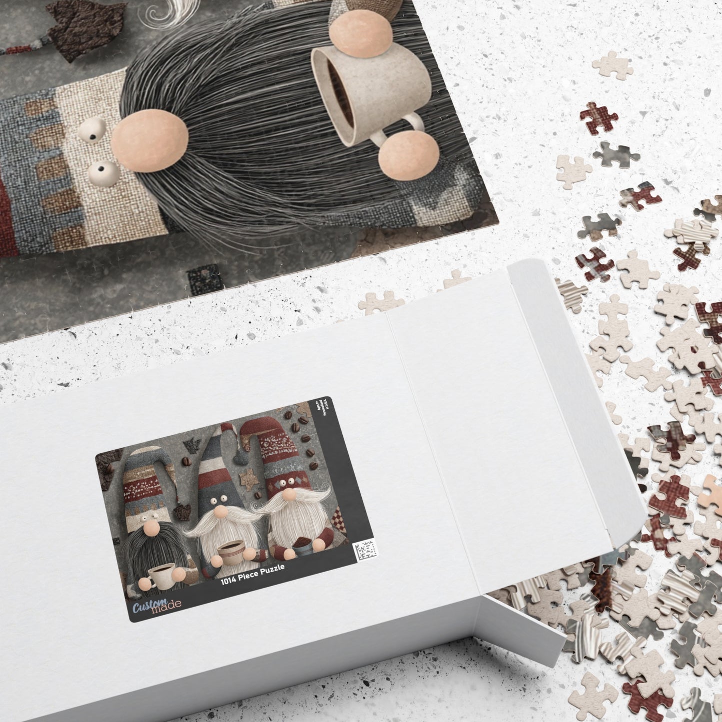 Coffee Gnomes Holiday Puzzle for Family Fun, Christmas Jigsaw, Festive Activity for Gatherings, 110-1014 Pieces