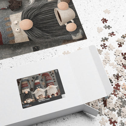 Coffee Gnomes Holiday Puzzle for Family Fun, Christmas Jigsaw, Festive Activity for Gatherings, 110-1014 Pieces
