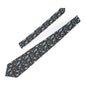 Blue Floral Sharks on Black Background Necktie | Unique Gift for Men | Office Wear, Formal Events, Weddings
