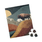 Rustic Mountain Buffalo Puzzle | Nature Lover Gift | Family Game Night | Unique Home Decor | Eco-Friendly Activity | Adventure Puzzle