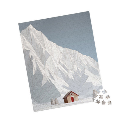 Cozy Winter Puzzle: Scenic Mountain Cabin, Family Fun, Gift for Puzzle Lovers, Holiday Activity, Home Décor