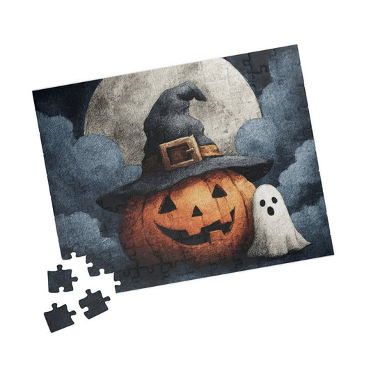 Halloween Pumpkin Puzzle, Spooky Decor, Ghostly Challenge for Kids and Adults, Fall Family Activity, Perfect Gift for Halloween