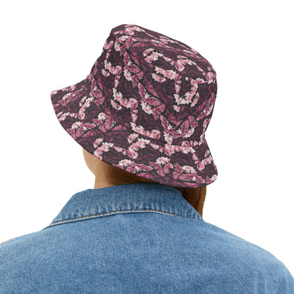 Floral Print Bucket Hat, Summer Accessory, Trendy Hat for Beach Days, Stylish Hat for Outdoor Events, Gift for Nature Lovers