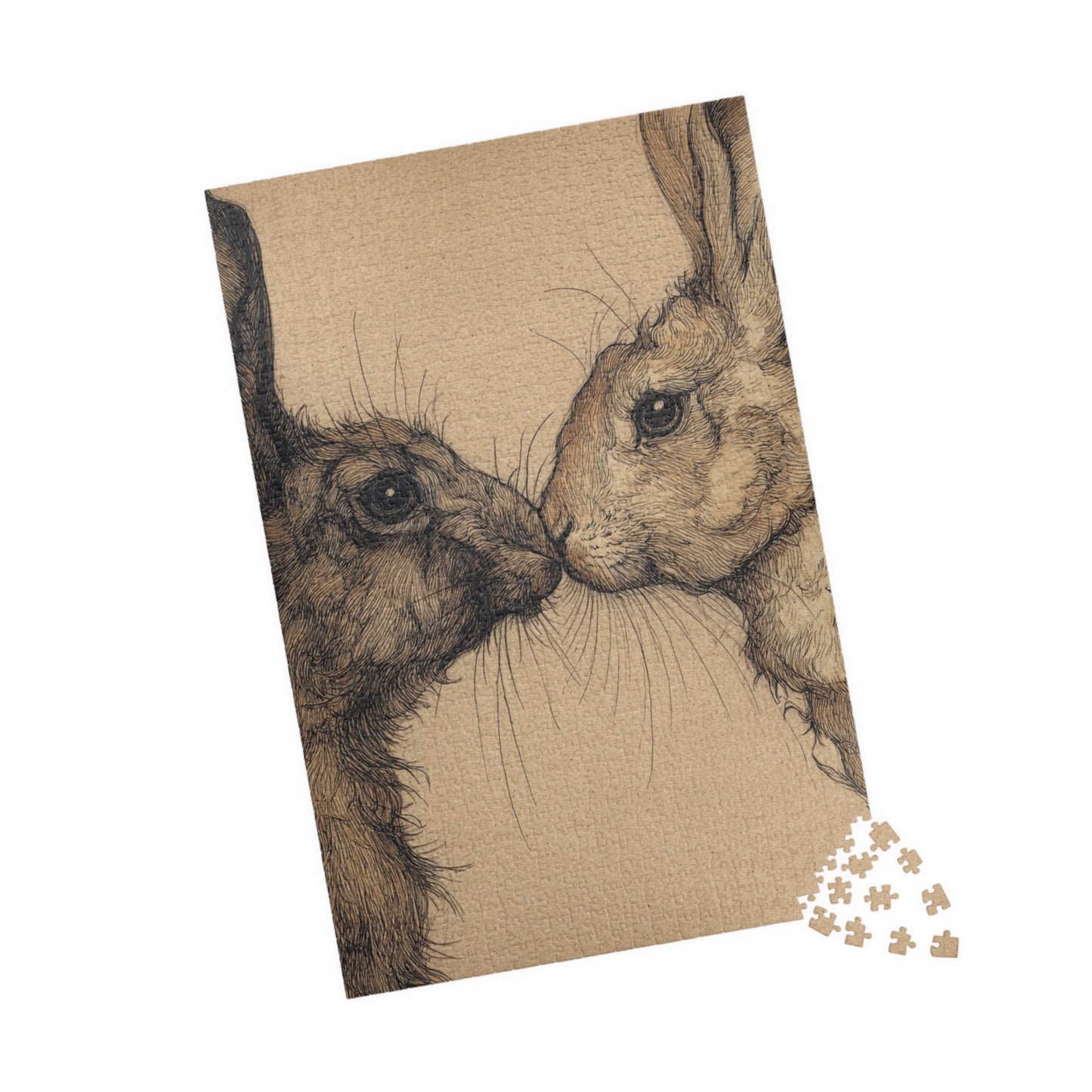Artistic Bunny Puzzle - Perfect for Family Game Night, Gifts for Animal Lovers, Home Decor, Educational Fun, Cozy Nights