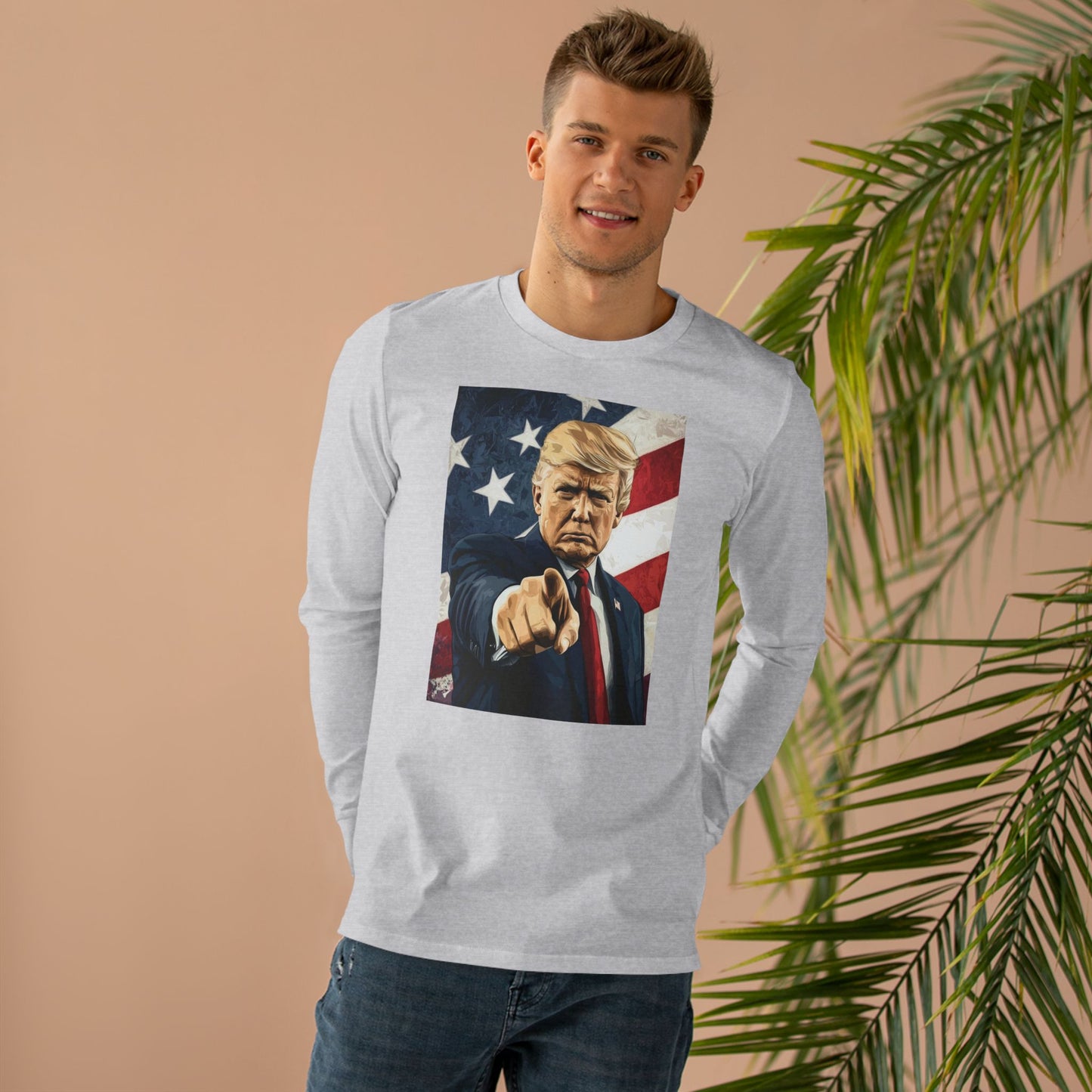 Tee Shirt - Donald Trump Uncle Sam Poster Print Men's Longsleeve