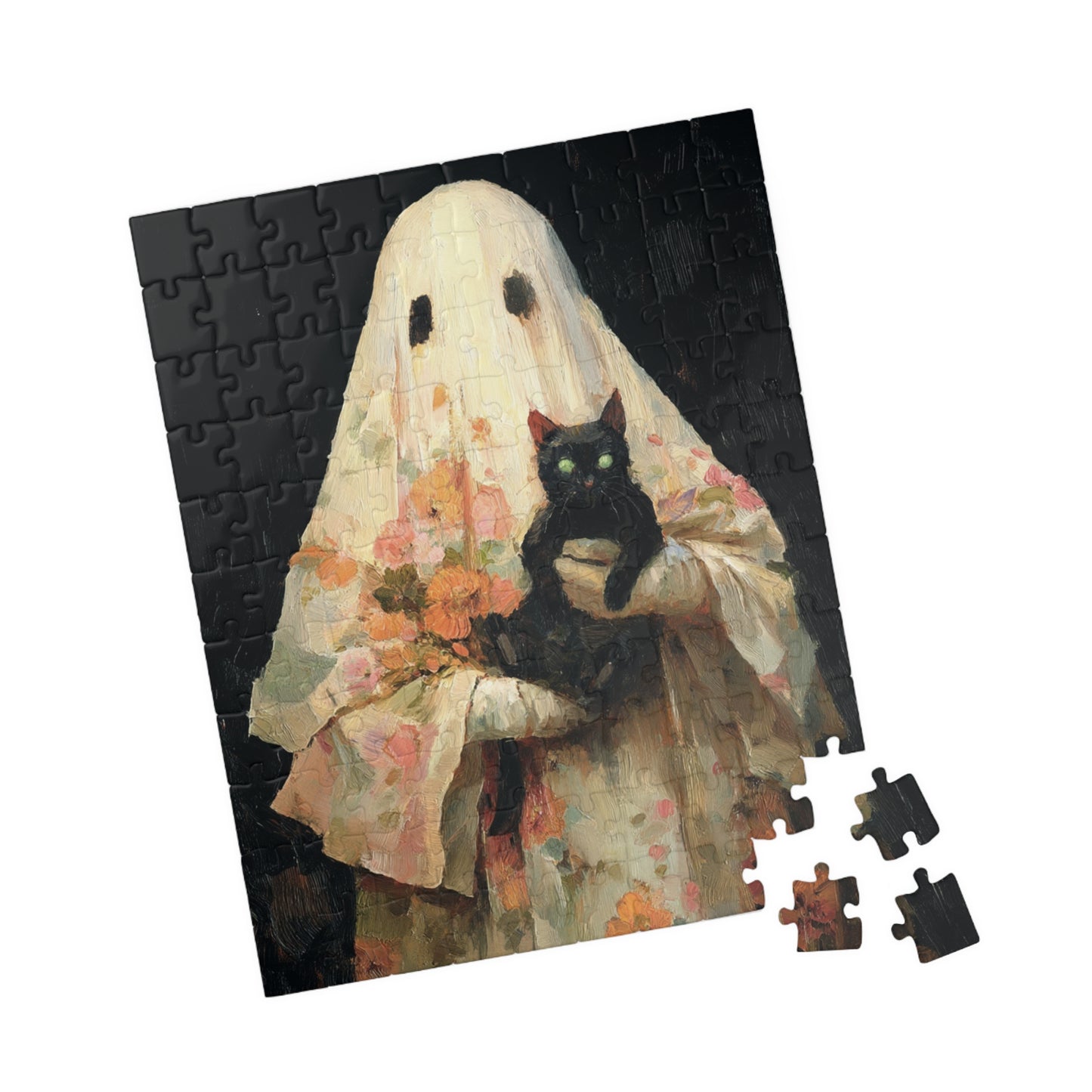 Spooky Cat Ghost Puzzle - 110, 252, 520, 1014-piece | Halloween Decor