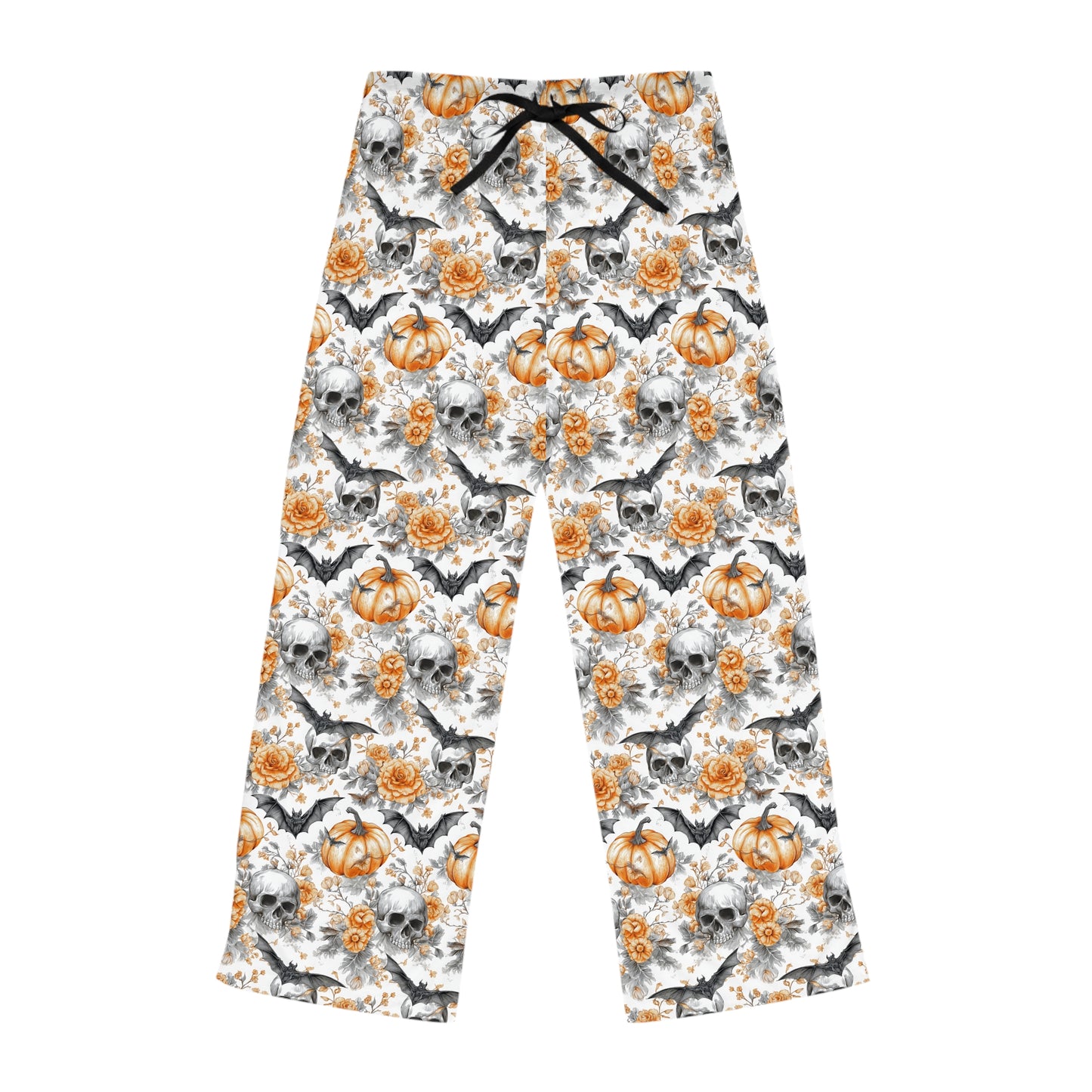 Spooky Halloween Women's Pajama Pants | Cozy Sleepwear, AOP Lounge Pants, Gift for Her, Pumpkin & Skull Print, Fall PJs