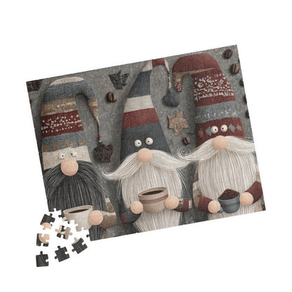 Coffee Gnomes Holiday Puzzle for Family Fun, Christmas Jigsaw, Festive Activity for Gatherings, 110-1014 Pieces