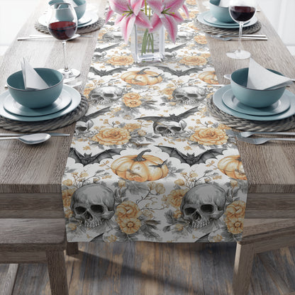 Spooky Elegance Table Runner - Halloween Decor, Fall Table Centerpiece, Cotton Tablecloth, Party Decoration, Autumn Theme