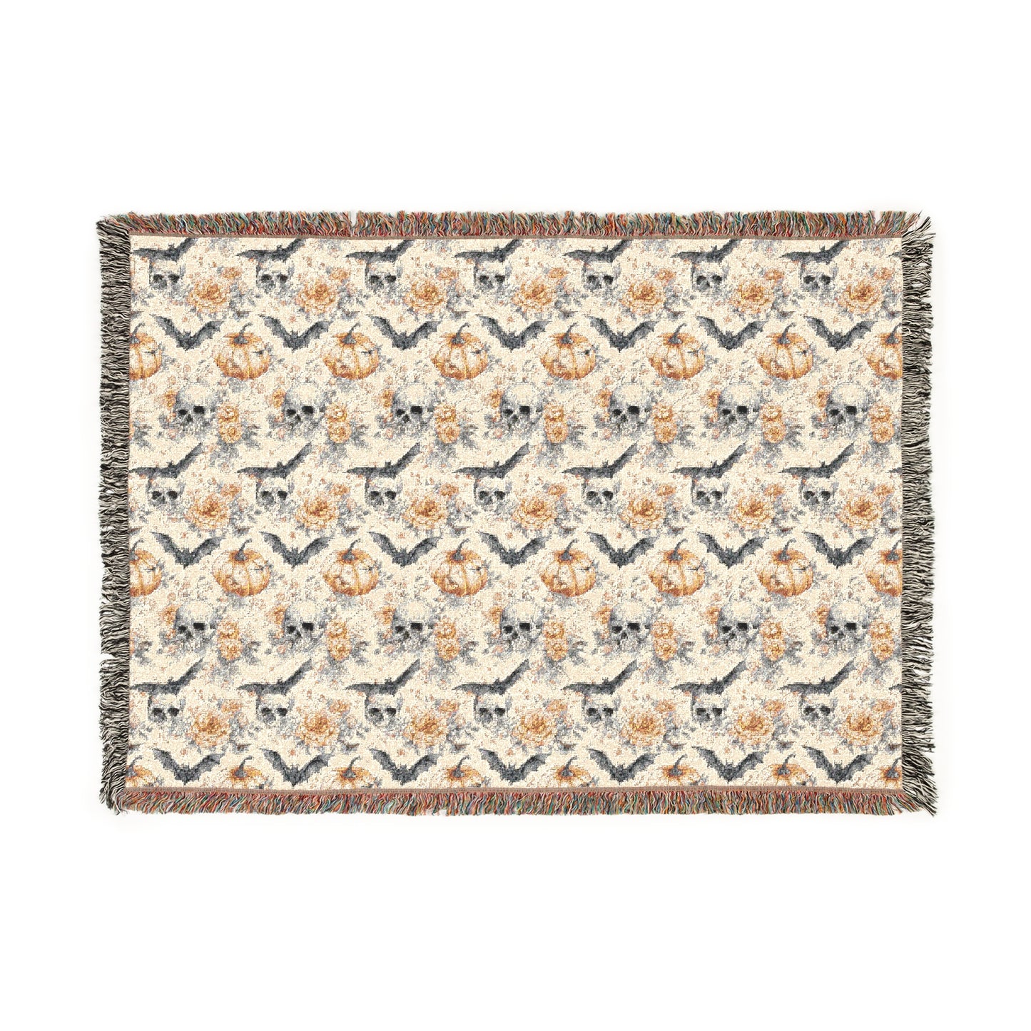 Cozy Woven Blanket - Halloween Skulls Bohemian Throw for Home Decor, Gift for Weddings, Birthdays