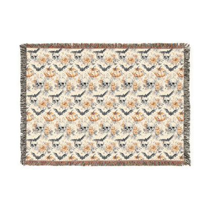 Cozy Woven Blanket - Halloween Skulls Bohemian Throw for Home Decor, Gift for Weddings, Birthdays