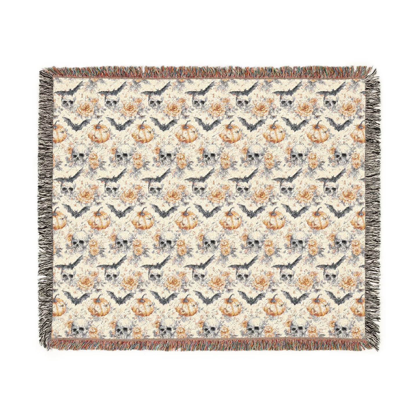 Cozy Woven Blanket - Halloween Skulls Bohemian Throw for Home Decor, Gift for Weddings, Birthdays