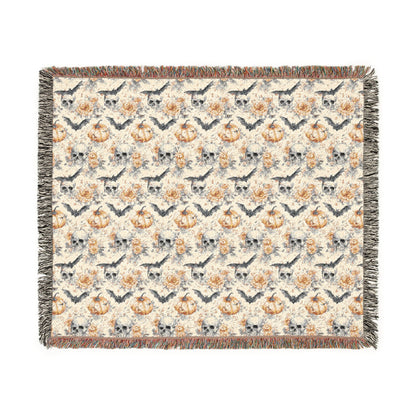 Cozy Woven Blanket - Halloween Skulls Bohemian Throw for Home Decor, Gift for Weddings, Birthdays