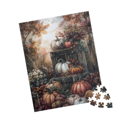Fall Harvest Puzzle - 110, 252, 520, 1014-piece, Autumn Decor, Family Activity, Thanksgiving Gift, Cozy Indoor Fun
