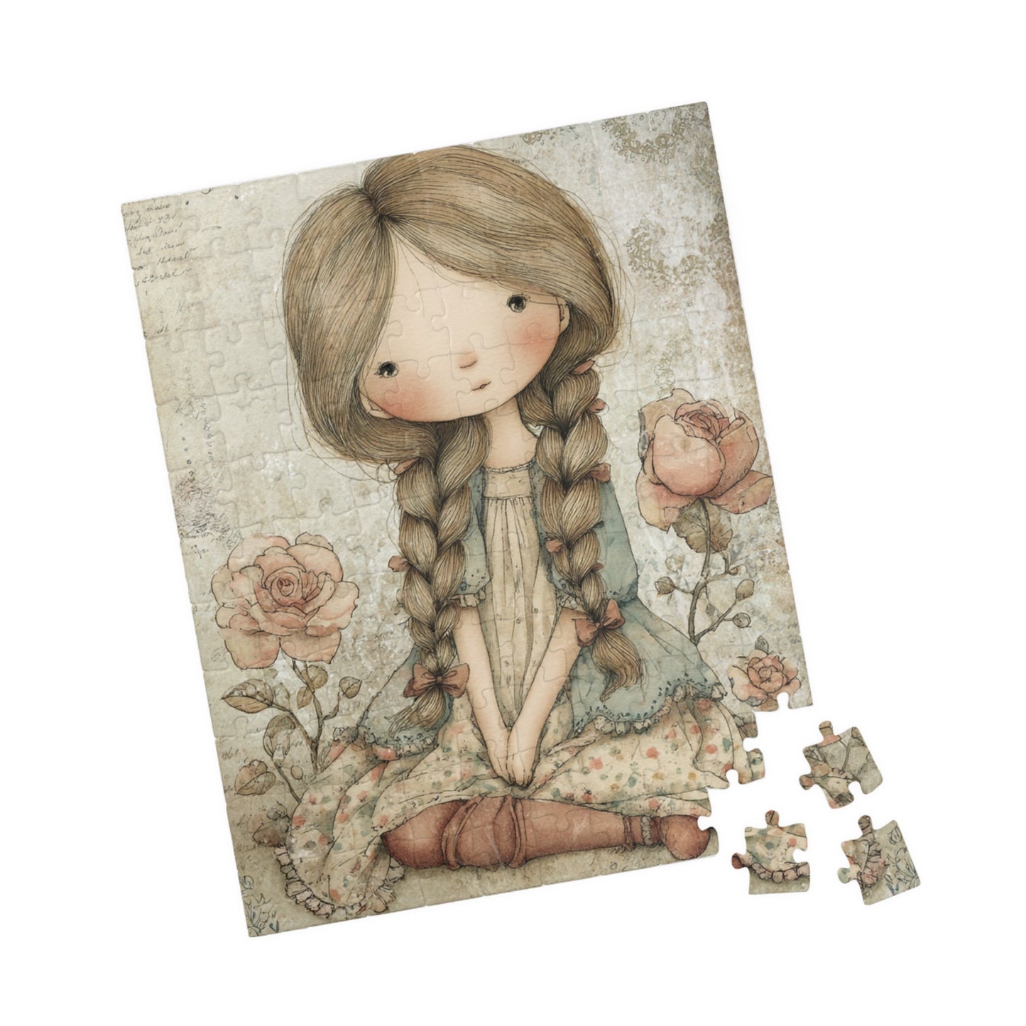 Cute Illustrated Girl Puzzle, Charming Wall Art for Kids, 110-1014 Piece, Perfect Gift for Birthdays, Family Game Nights, Educational Toys