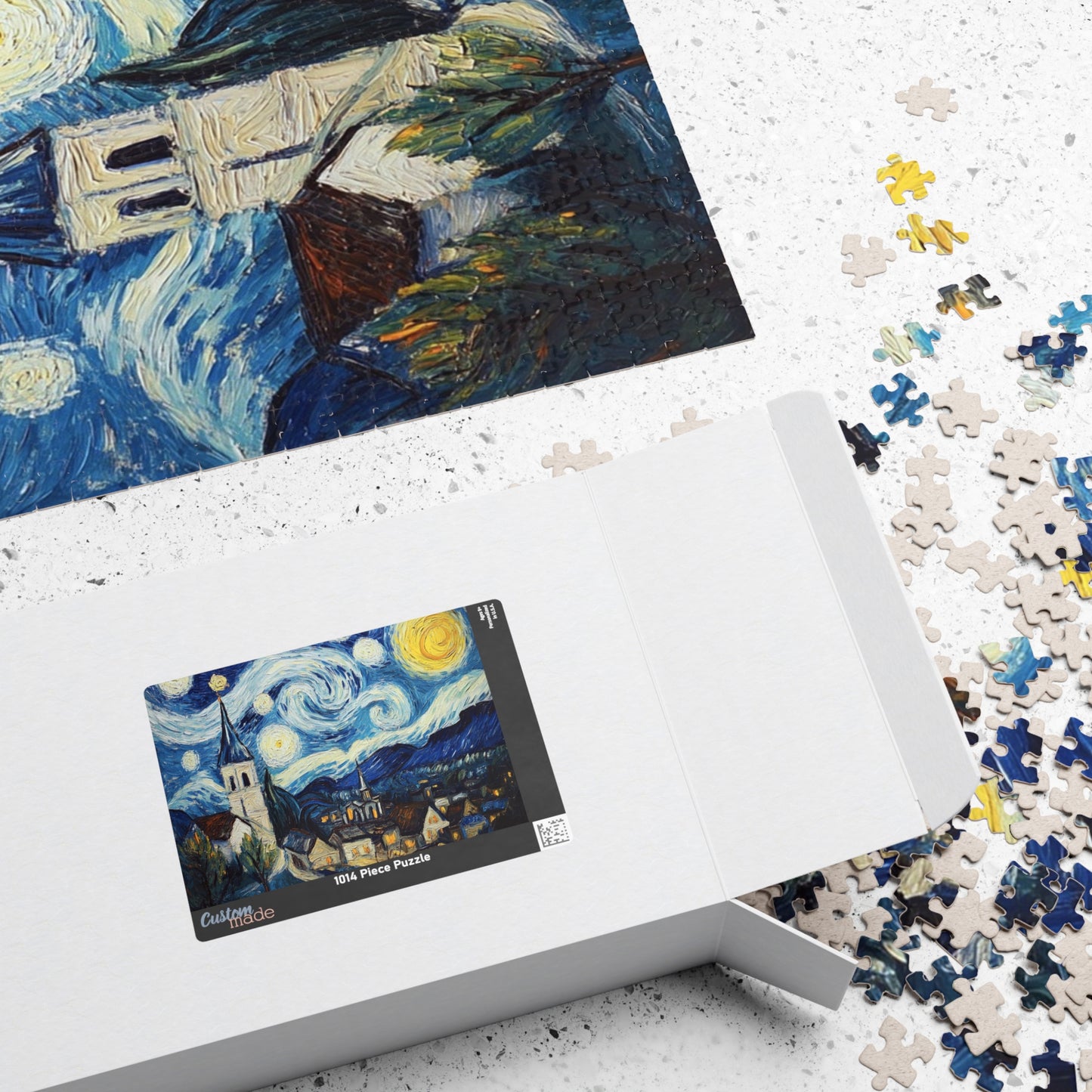 Artistic Puzzle - Starry Night Design, Family Game Night, Mindfulness Activity, Unique Gift for Art Lovers