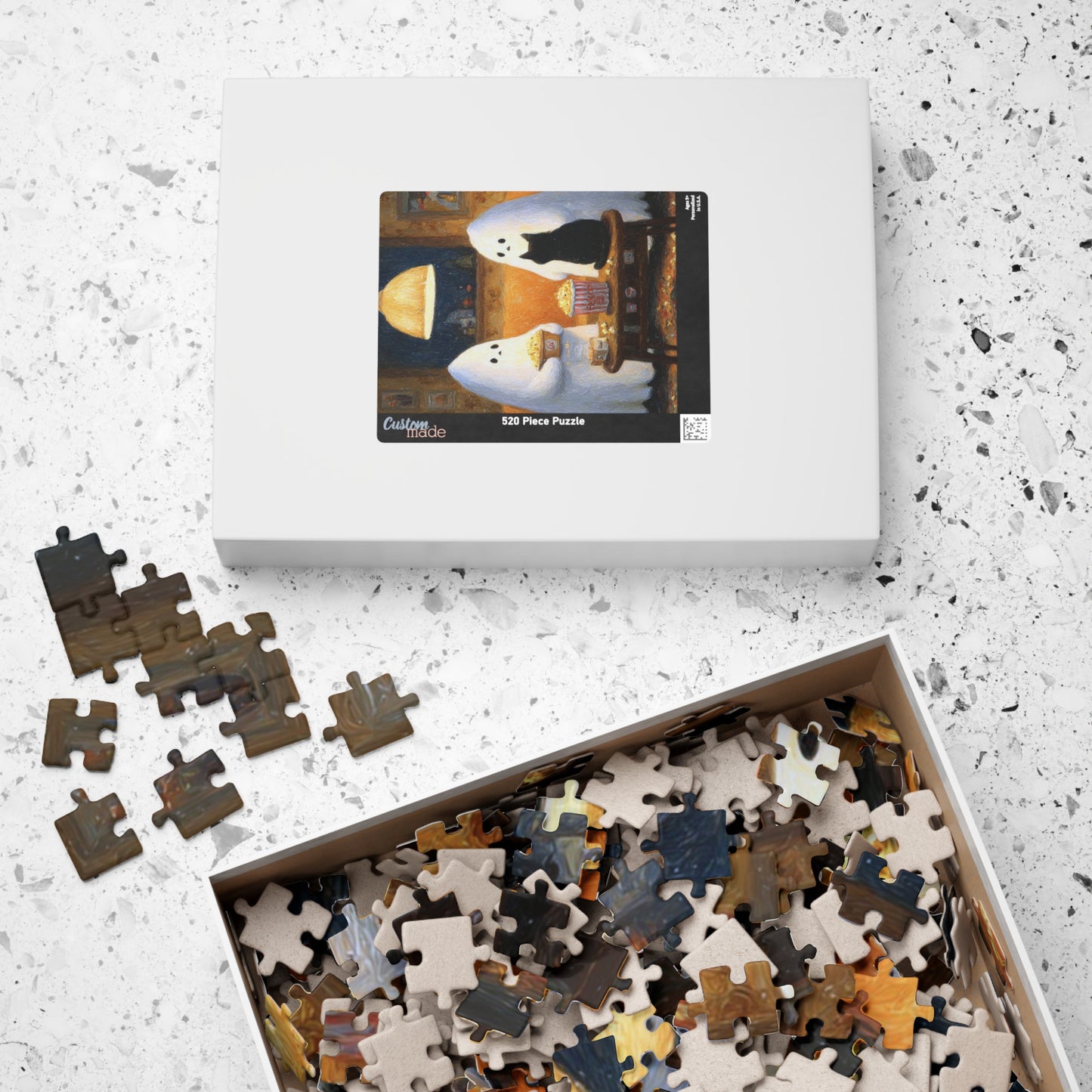 Cozy Ghosts Puzzle - 110/252/520/1014-piece jigsaw, Halloween decor, spooky fun, gift for puzzle lovers