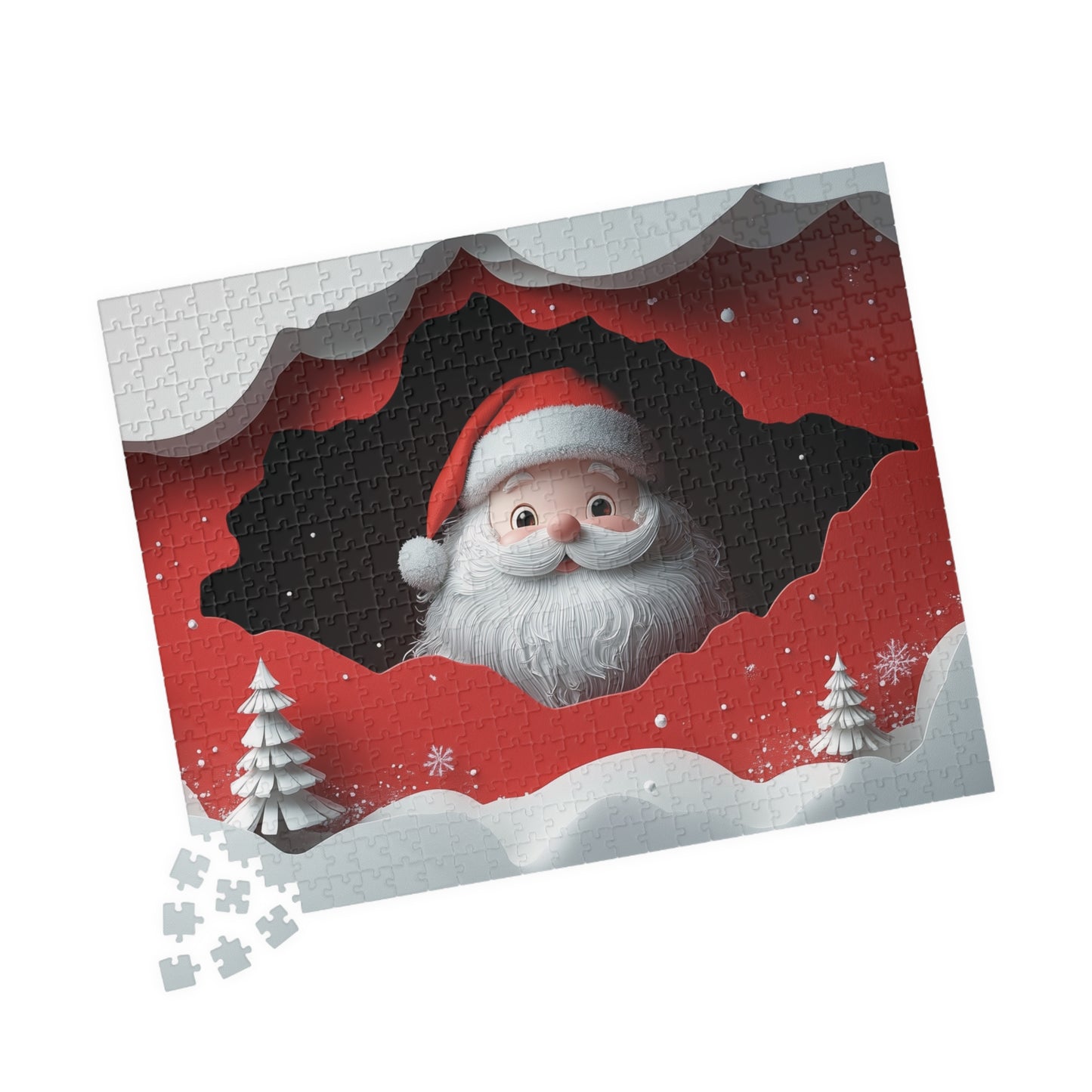 Santa Claus Puzzle - Holiday Fun, Christmas Gift, Family Activity, Festive Game, Winter Decor