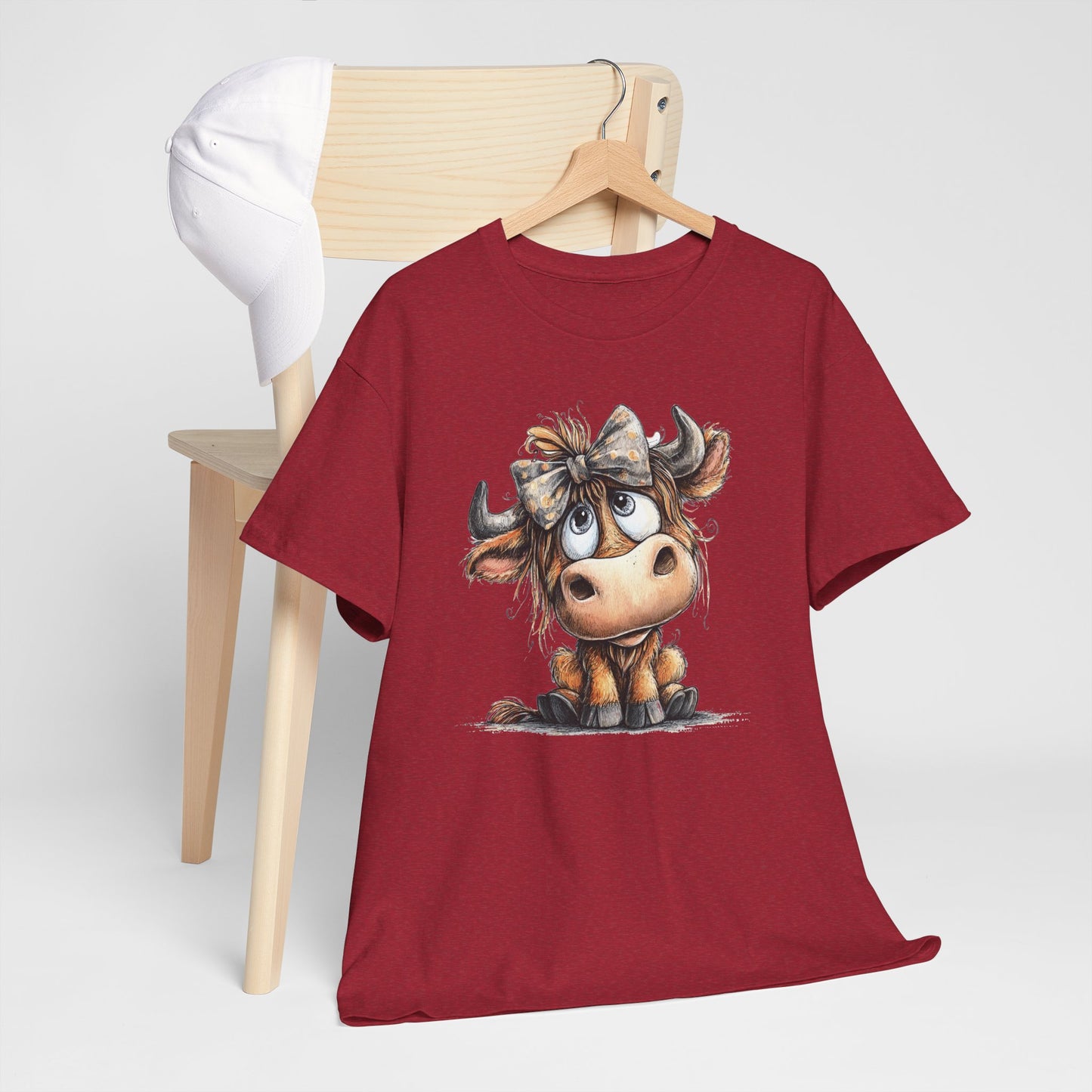 Cute Highland Cow Graphic Tee for Animal Lovers, T-Shirt for Kids & Adults, Farmhouse Decor