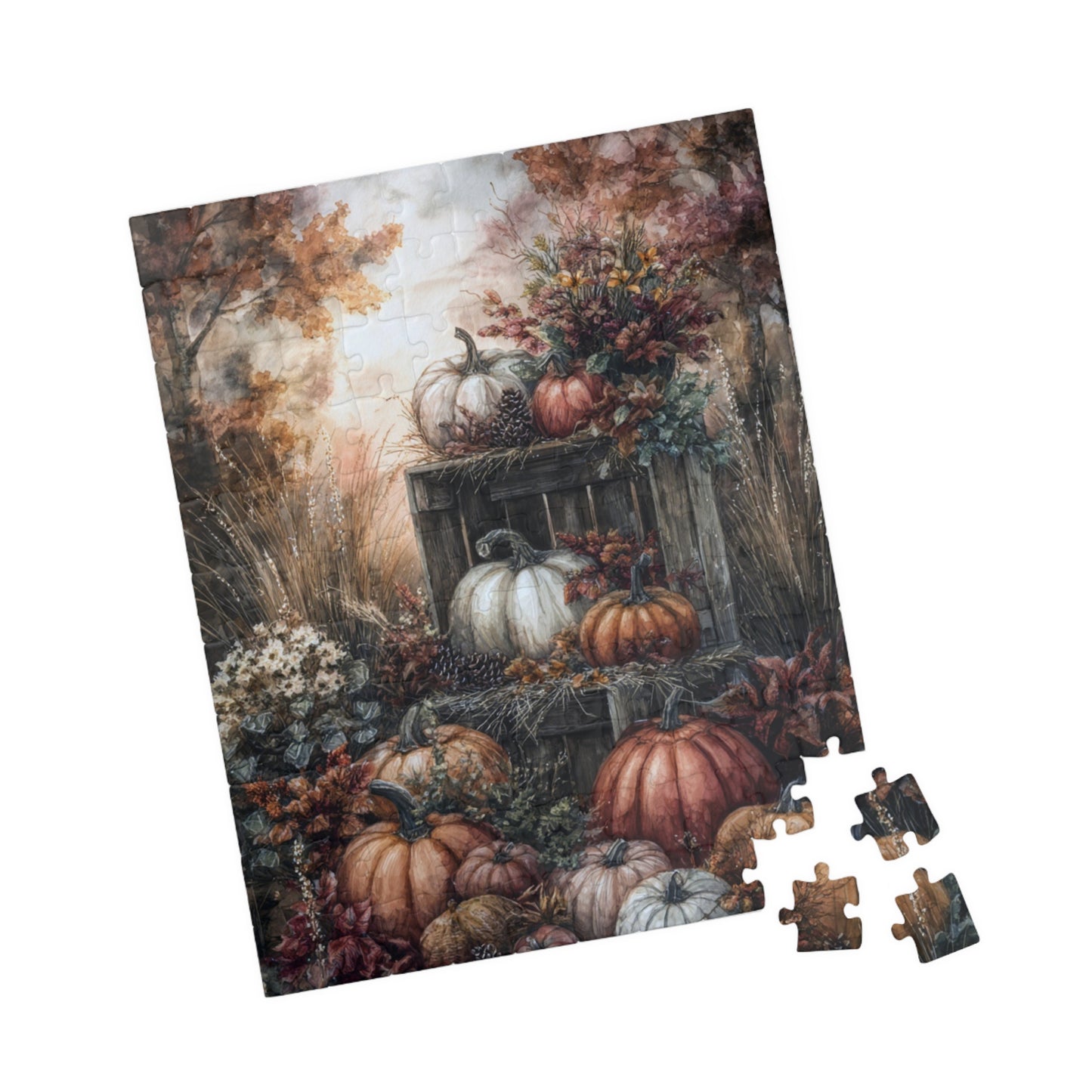 Fall Harvest Puzzle - 110, 252, 520, 1014-piece, Autumn Decor, Family Activity, Thanksgiving Gift, Cozy Indoor Fun