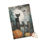 Halloween Cat Puzzle - Spooky Decor, Autumn Fun Activity, Fall Gift, Family Game Night, Cat Lover's Gift