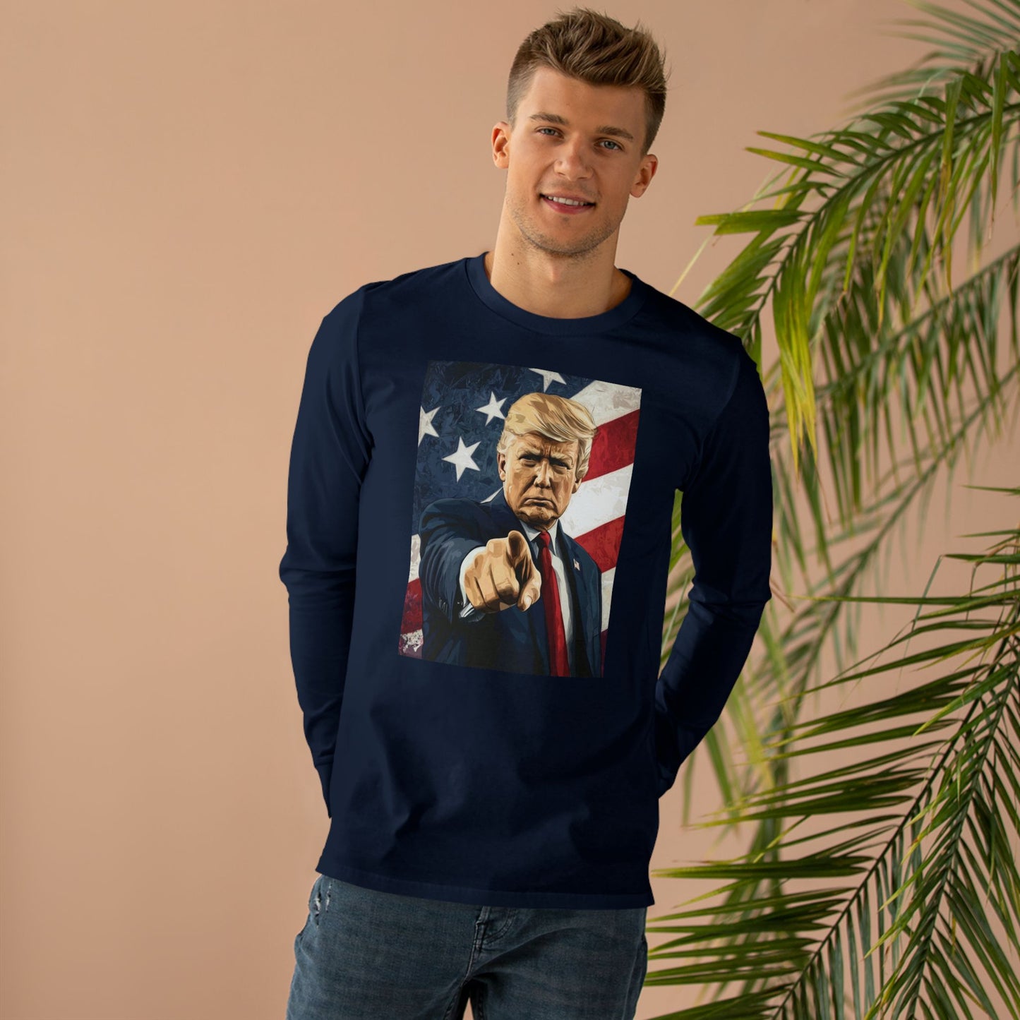 Tee Shirt - Donald Trump Uncle Sam Poster Print Men's Longsleeve