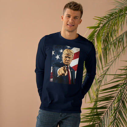 Tee Shirt - Donald Trump Uncle Sam Poster Print Men's Longsleeve