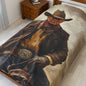 Velveteen Plush Blanket - President Trump as John Wayne Cowboy