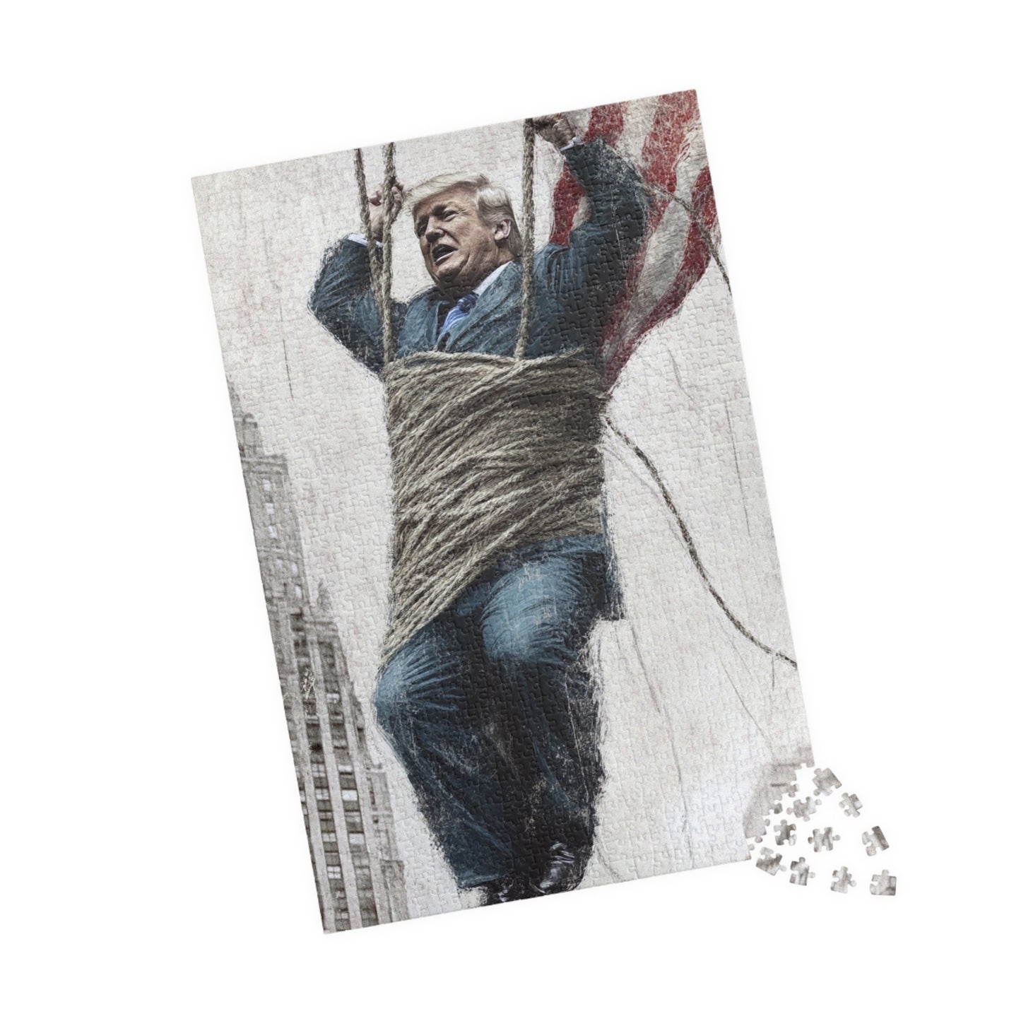 Puzzle - Donald Trump Riding USA Parachute Flag